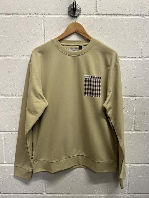 Iconic Pocket Crew Neck Sweatshirt Beige-03