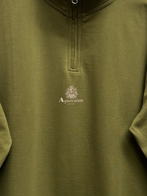 Small Logo 1/4 Zip Sweatshirt Army/Green-06