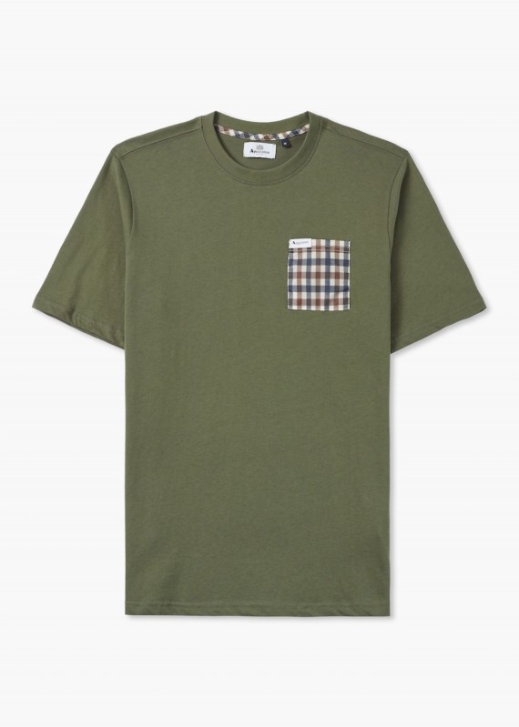 Club Check Pocket T Shirt Army/Green-06