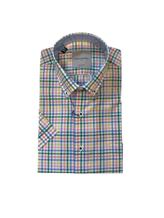 Pruna Short Sleeve Check Shirt Pink/Sky