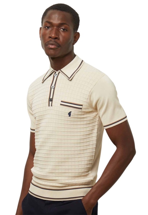 V54GM20 Dario Archive Knitted Polo Shirt Cream