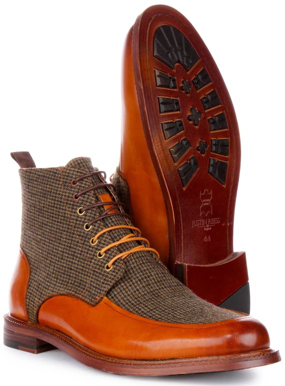 Austin Brown Tweed Ankle Boot Brown