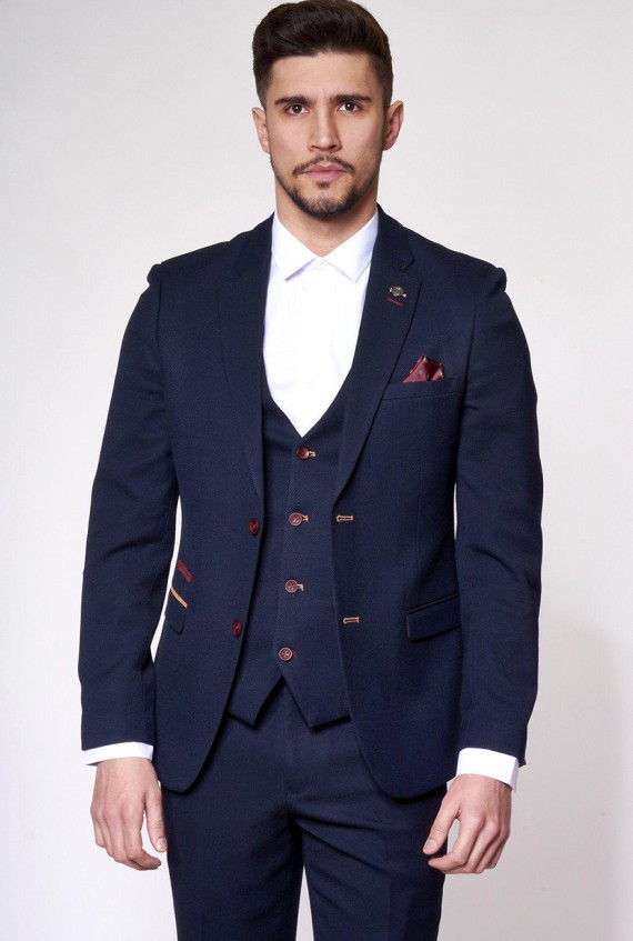 JD4 Navy 3 Piece Suit Navy