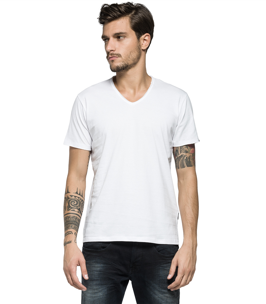 Replay M3177 Raw Cut V Neck T Shirt T-Shirts, from ApacheOnline