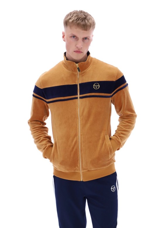 Damarindo Velour Tracktop Almond/MaritimeBlue-456