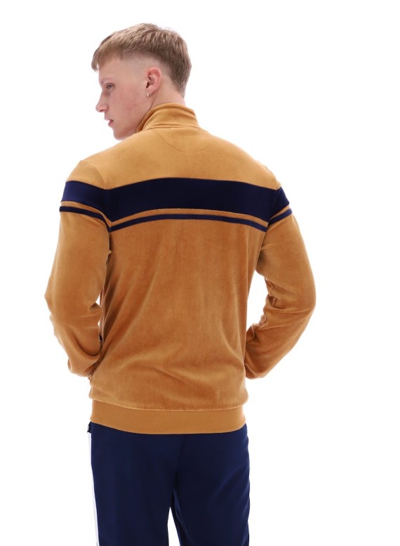 Damarindo Velour Tracktop Almond/MaritimeBlue-456