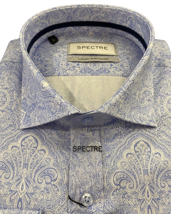 Gene Paisley Print Shirt Sky