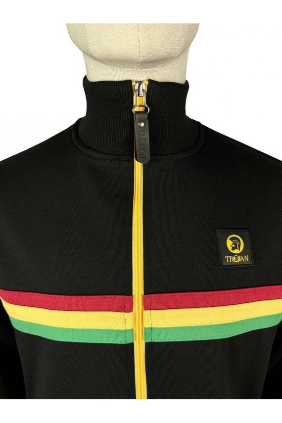 TR8953 Retro Stripe Track Top Black