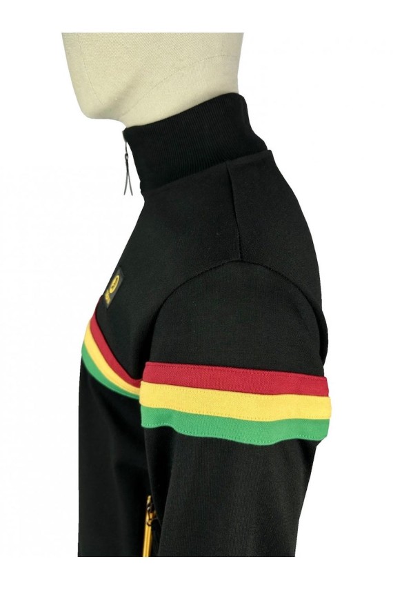 TR8953 Retro Stripe Track Top Black