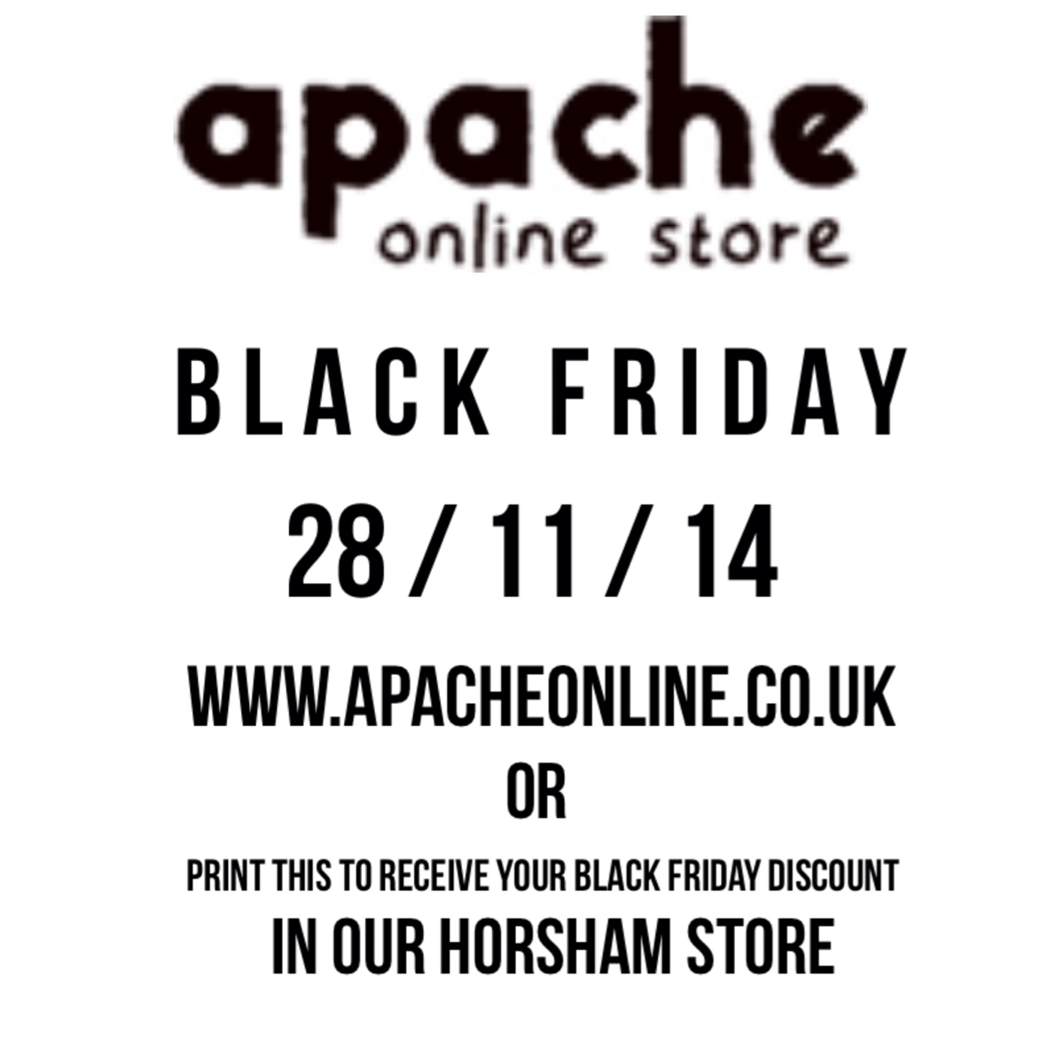 Exclusive 15% Black Friday Discount Code at Apacheonline